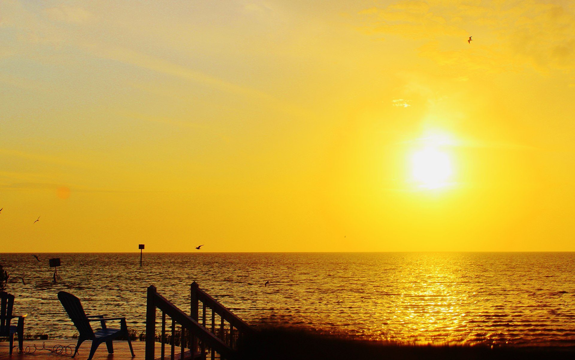 Looking out over the Gulf of Mexico at sunset from Pine Island, Hernando County
